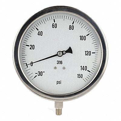 Compound Gauge Heavy Duty 6 In 30/0/160