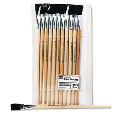 BRUSH,EASEL FLAT 3/4",BK