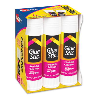 GLUE,STIC,6PK,LG,WHT