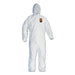 COVERALL,A45,HOODED,L,WH