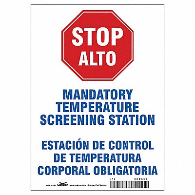 Bilingual Temperature Screening Sign