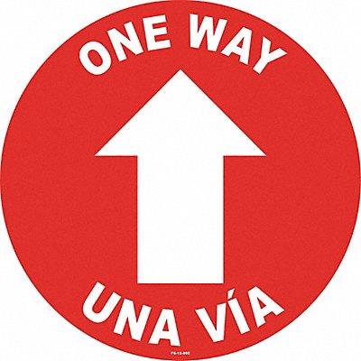 One Way Sign 12 H 12 W PVC Circle