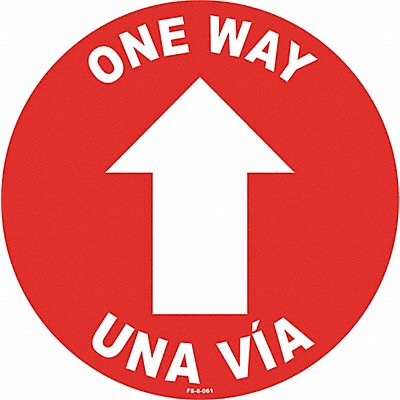 One Way Sign 6 H 6 W PVC Circle