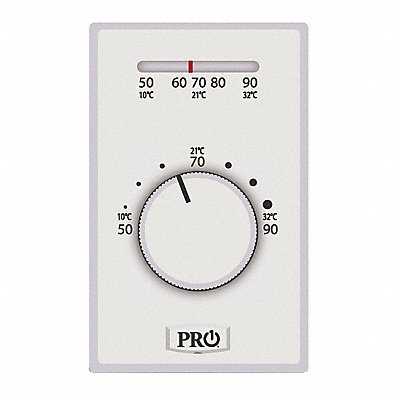 Line Volt NP Analog Tstat 1H White SPST