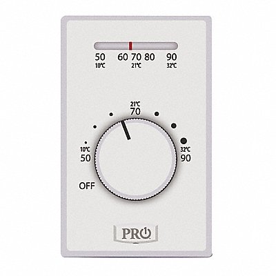 Line Volt NP Analog Tstat 1H White DPST