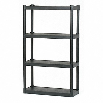 Plastic Shelving Black Open Style HDPE