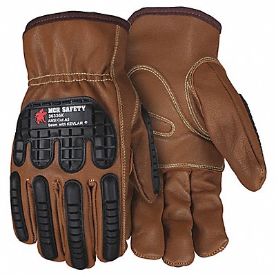 Leather Gloves Brown M PK12