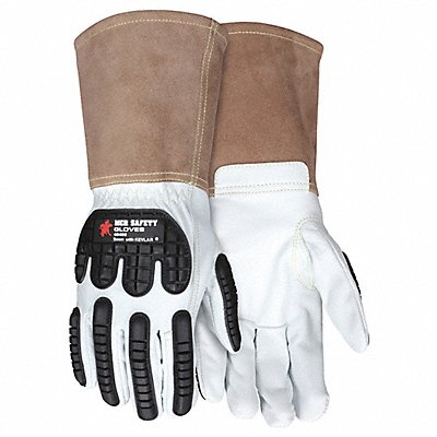 Leather Gloves White M PK12