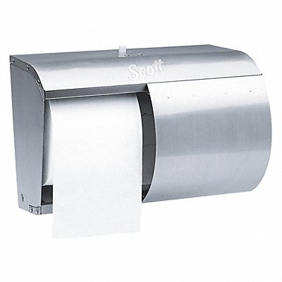 Toilet Paper Dispenser (2) Rolls Silver