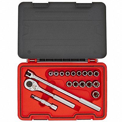 Socket Set 1/2 Drive 18pcs. Metric 6pt.