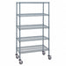 Mobile Stem Caster Cart Gray 5 Shelves