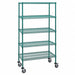 Mobile Stem Caster Cart Green 5 Shelves