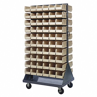 Mobile Louvered Floor Rack Steel 120Bins