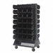 Mobile Louvered Floor Rack Steel 56 Bins