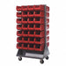 Mobile Louvered Floor Rack Steel 56 Bins