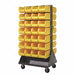 Mobile Louvered Floor Rack Steel 56 Bins