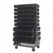 Mobile Louvered Floor Rack Steel 96 Bins