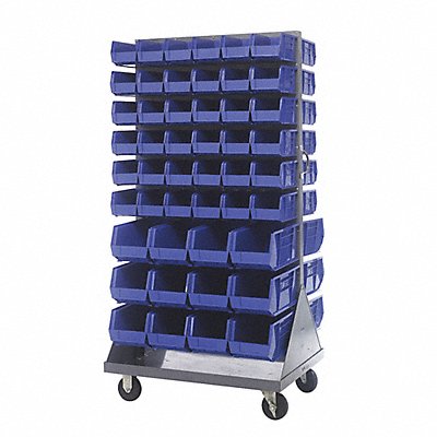 Mobile Louvered Floor Rack Steel 96 Bins