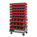 Mobile Louvered Floor Rack Steel 96 Bins