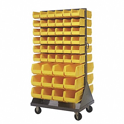 Mobile Louvered Floor Rack Steel 96 Bins