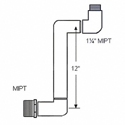 Swing Joint 1 1/4 x 1 1/4 in MNPT SCH 40