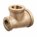 Dual Reducing Tee Brass 1 x 1/2 x 3/4 in