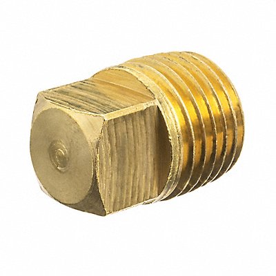 Hollow Square Head Plug Brass 4 in