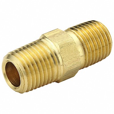 Hex Nipple Brass 3/8 in Pipe Size MNPT