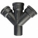 Double Wye Cast Iron 3 in Socket Black