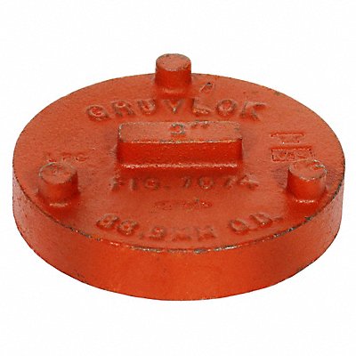 Round Cap Ductile Iron 2 1/2 in Orange