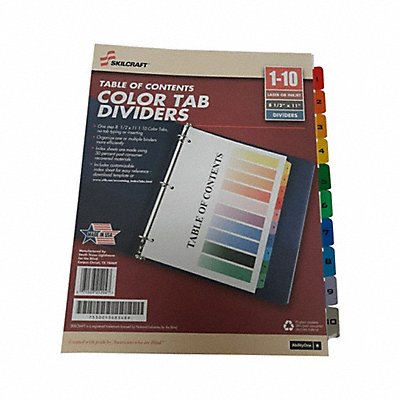 Index Tabs 3 mil Thickness 8 1/2 W PK10