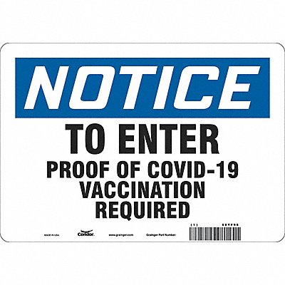 Employee/Visitor Vaccine Proof Sign