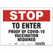 Employee/Visitor Vaccine Proof Sign