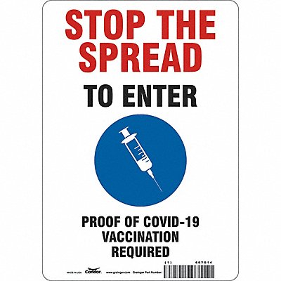 Employee/Visitor Vaccine Proof Sign