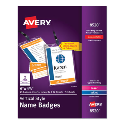 BADGE,VERTICAL,25/PK,WH