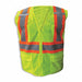 Safety Vest Lime FR Org stripe Zippr-Lg