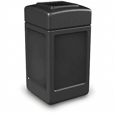 Square Waste Container Black 42 gal lon