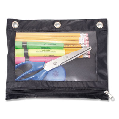 POUCH,PENCIL,BINDER,BK