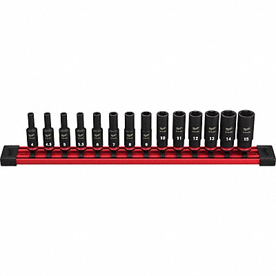 Impact Socket Set Steel 6-Point 1/4 