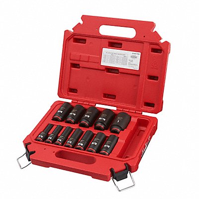 Impact Socket Set Steel 6-Point 3/8 