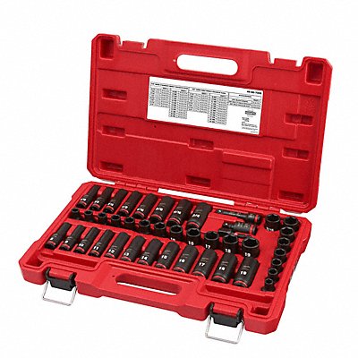 Impact Socket Set Steel 6-Point 3/8 