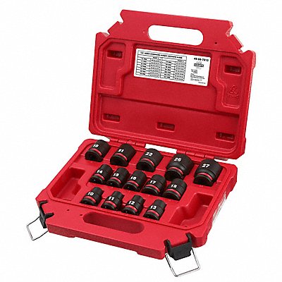 Impact Socket Set Steel 6-Point 1/2 