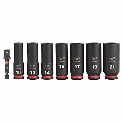 Impact Socket Set Steel 6-Point 3/8 