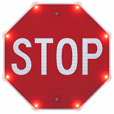 Indoor LED Stop Sign 24x24 in Aluminum