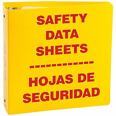 Data Safety Sheets Binder 11x3 Yellow