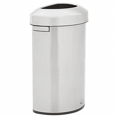 Trash Can Half-Round Silver 21 gal