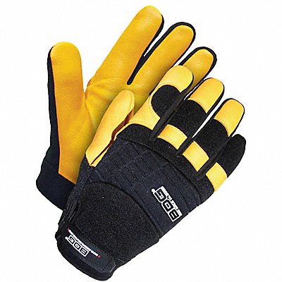 Gloves Black/Yellow Slip-On XS