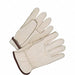 Leather Gloves Shirred Slip-On Cuff S