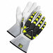 Leather Gloves Black/White/Yellow XL