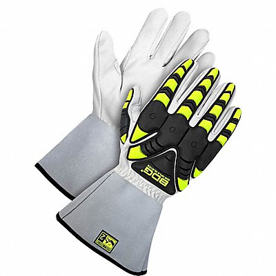 Leather Gloves Black/White/Yellow 2XL